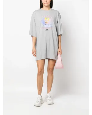 GCDS x SpongeBob printed cotton-jersey T-shirt dress - Grey - サムネイル2