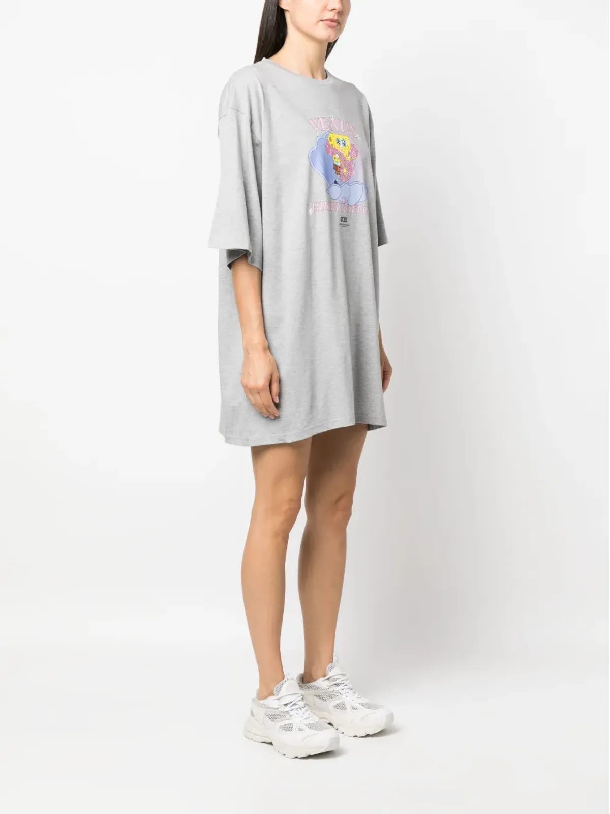 GCDS x SpongeBob printed cotton-jersey T-shirt dress - Grey - 画像3