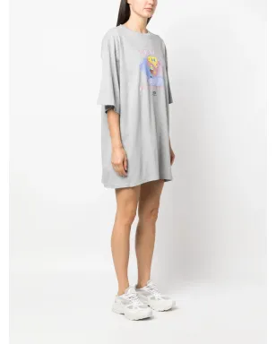 GCDS x SpongeBob printed cotton-jersey T-shirt dress - Grey - サムネイル3