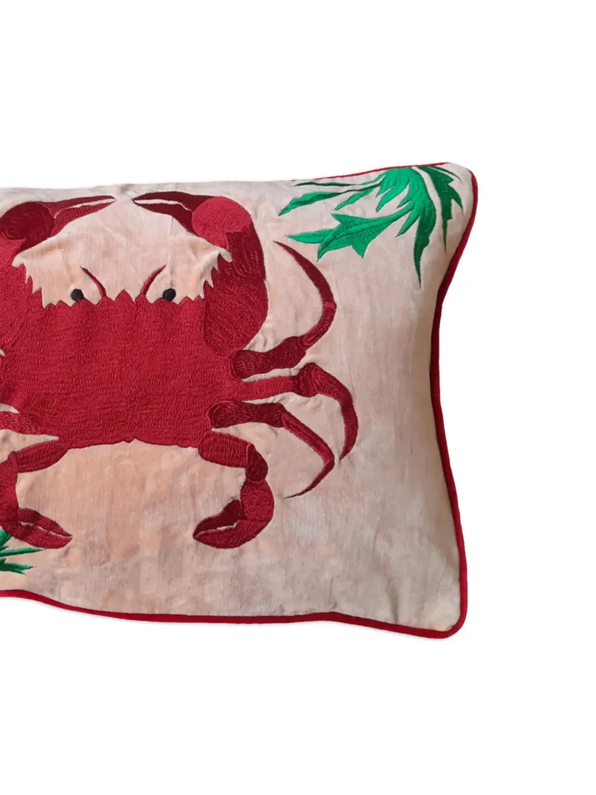 Les-Ottomans 蟹の刺繍クッション - 画像3