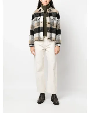 Woolrich フリンジ付きチェックシャツジャケット - ブラック - サムネイル2