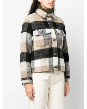Woolrich フリンジ付きチェックシャツジャケット - ブラック - サムネイル3