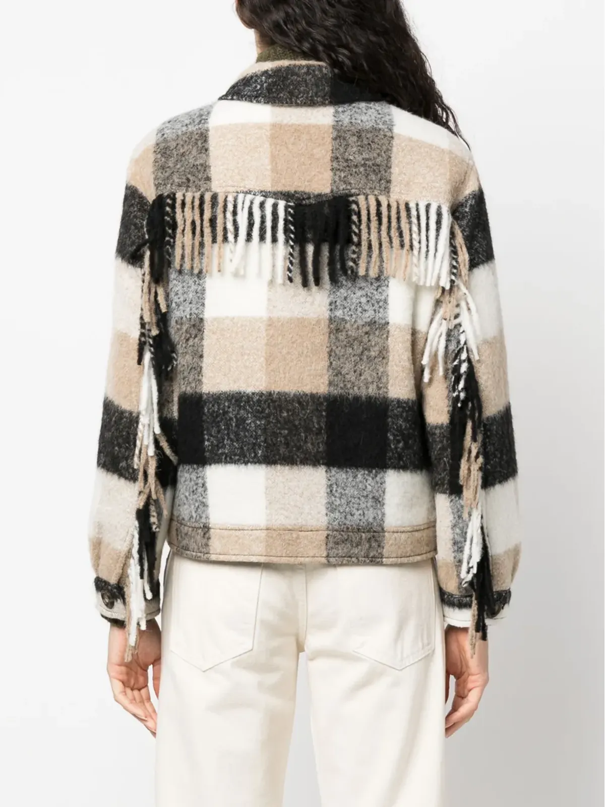 Woolrich フリンジ付きチェックシャツジャケット - ブラック - 画像4