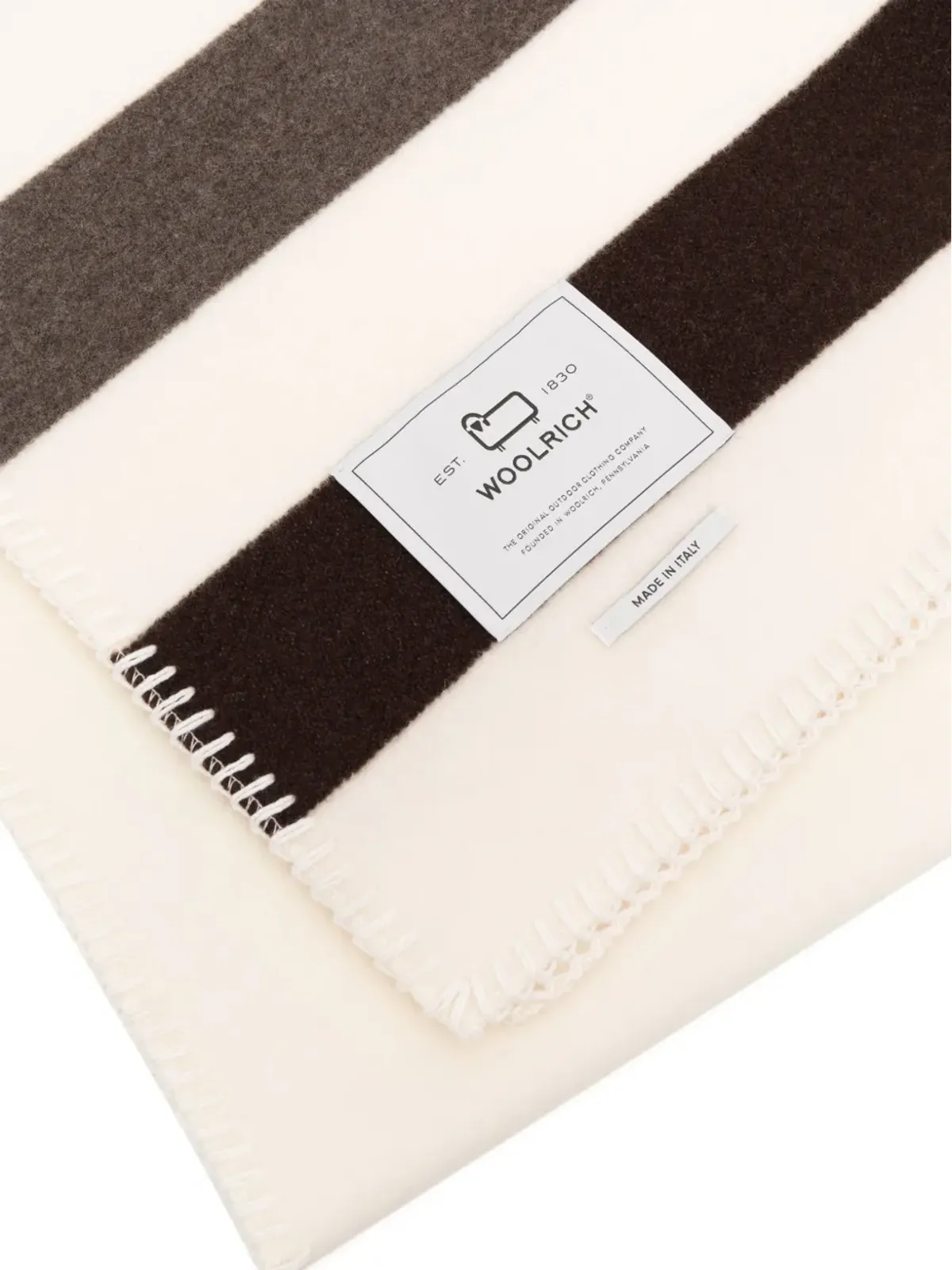 Woolrich ストライプ柄 ウールのスロー（ホイップステッチトリム） - 画像2