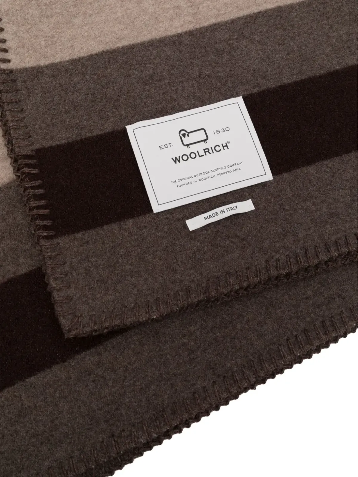 Woolrich ストライプウールのブランケット - 画像2