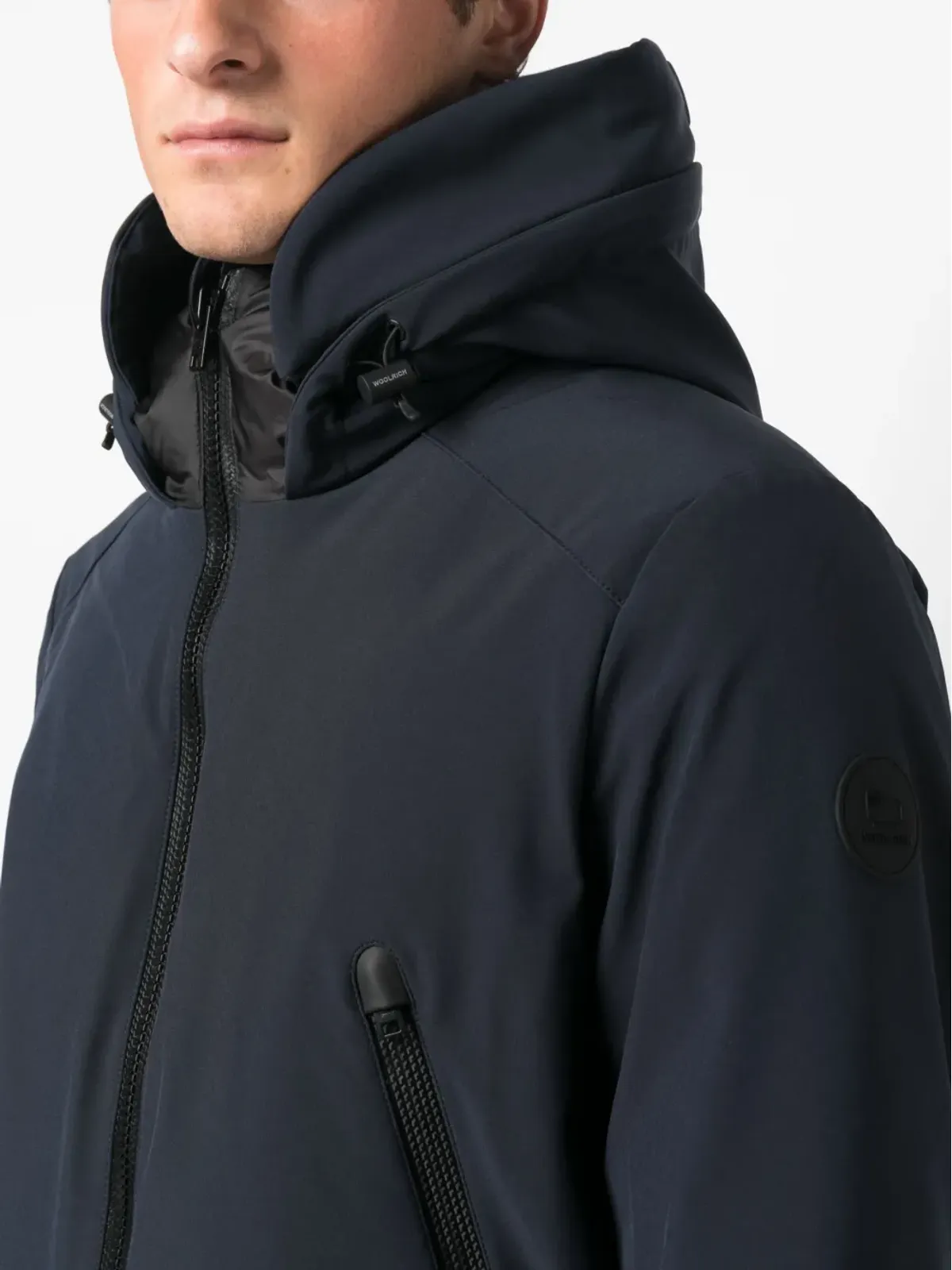 Woolrich フード付きジップファスナー開閉パーカコート - 画像5