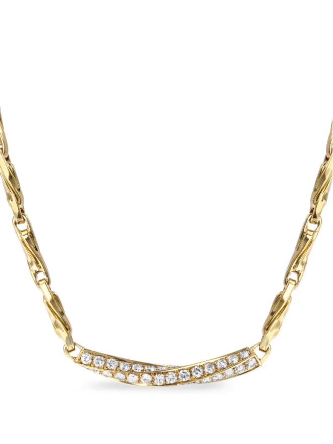 Bvlgari Pre-Owned Bvlgari Pre-Owned 1980年代 18K イエローゴールド ツイストリンク ダイヤモンド ネックレスの商品画像