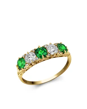 Pragnell Vintage 1837-1901 18kt イエローゴールド ガーネット ダイヤモンド リング - サムネイル3