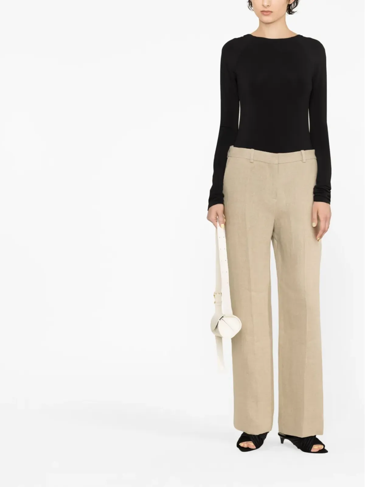 Jil Sander オープンバック ロングスリーブ ボディスーツ - ブラック - 画像2