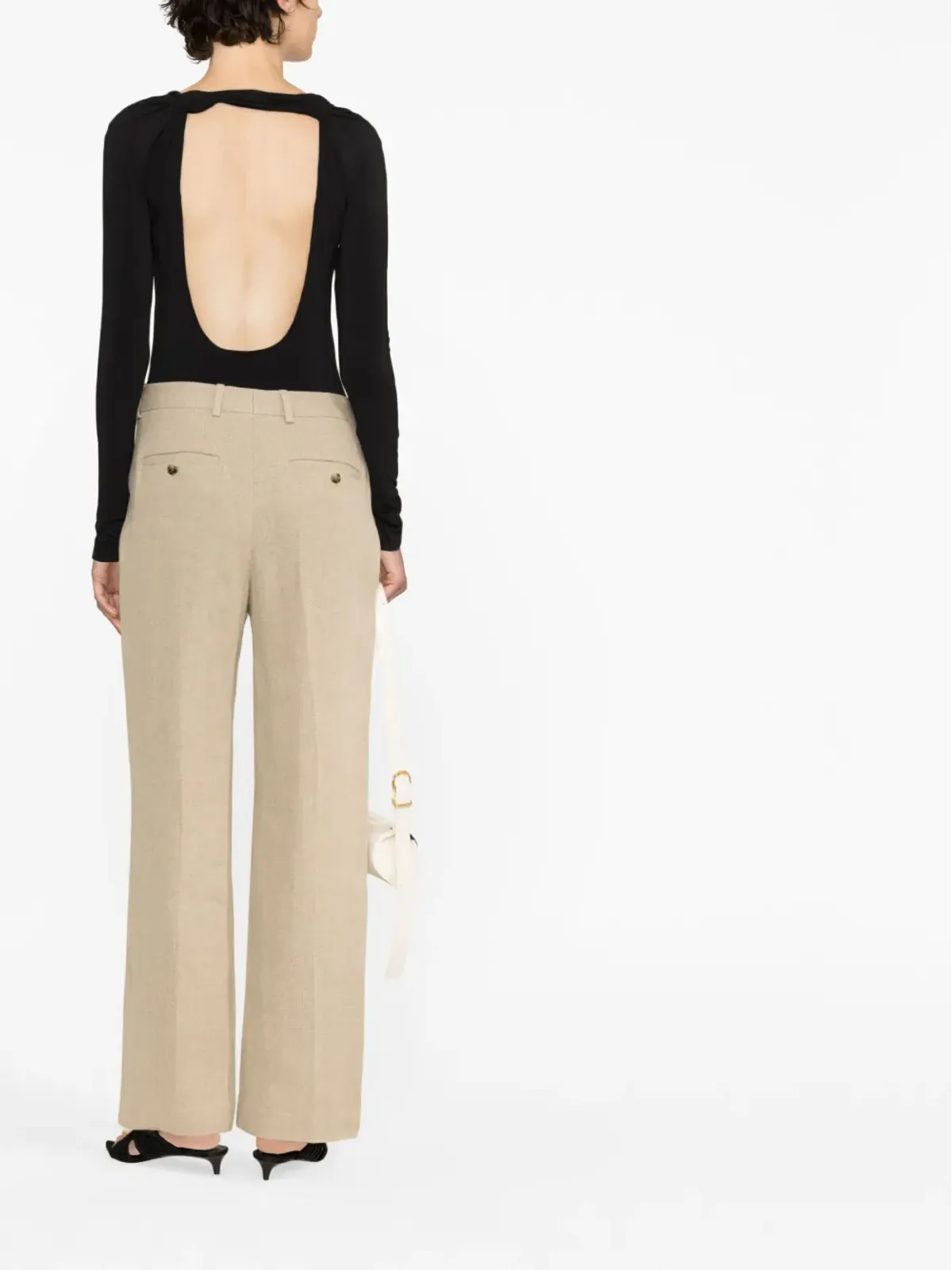 Jil Sander オープンバック ロングスリーブ ボディスーツ - ブラック - 画像4