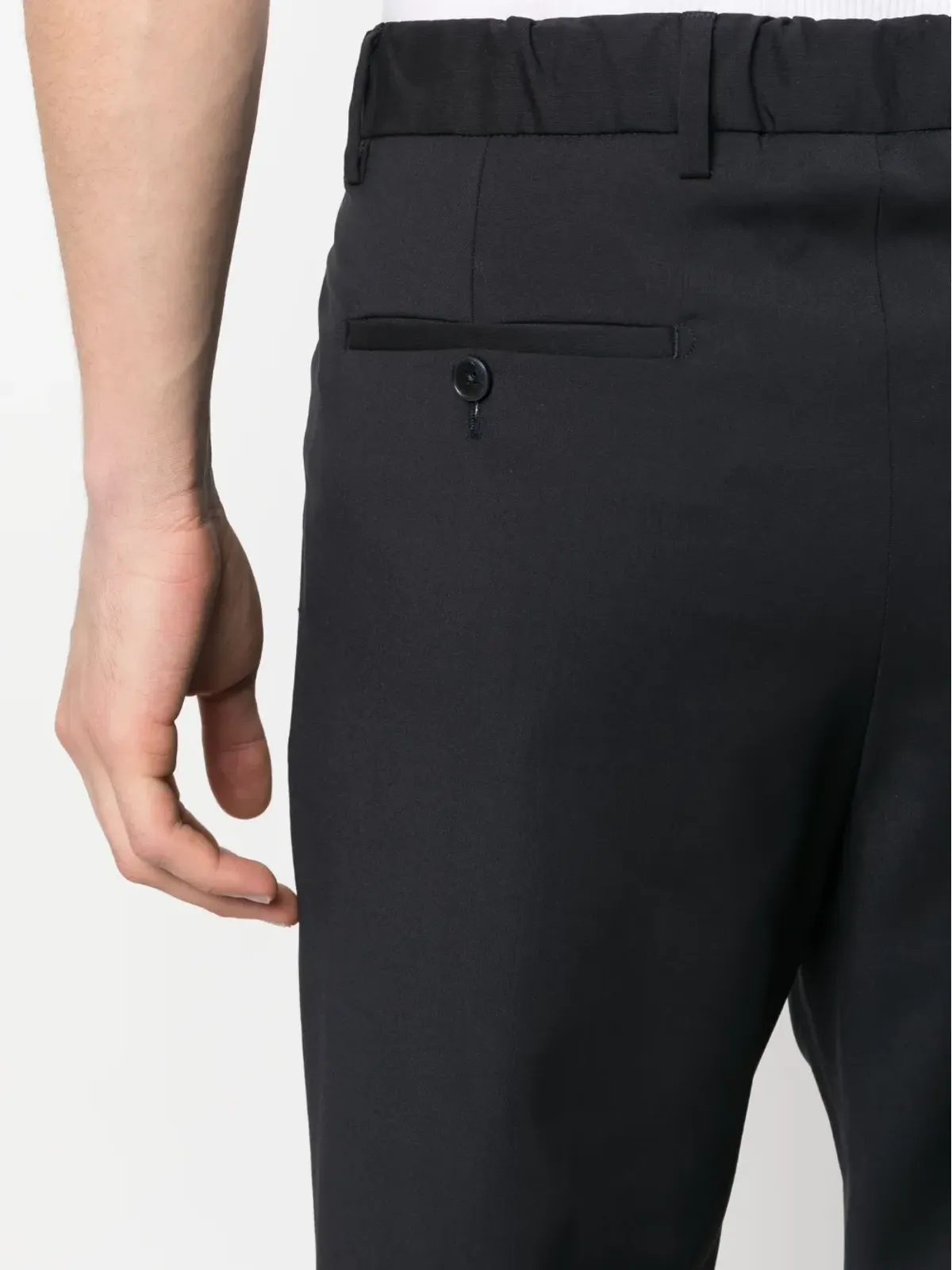 Briglia 1949 エラスティックウエストバンド付き コットンウール チノパンツ - 画像5