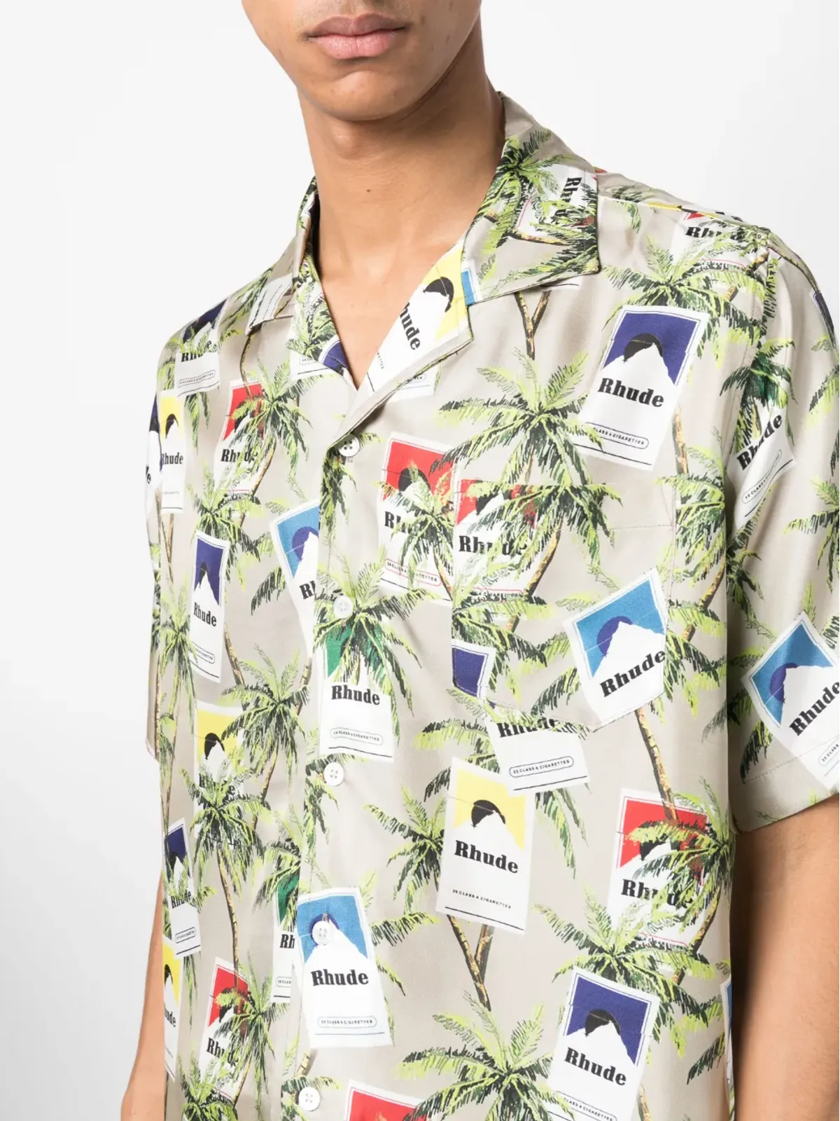 RHUDE シガレットプリントシルクシャツ - 画像5