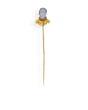 Pragnell Vintage 1837-1901 15kt Yellow Gold Sir John Falstaff Moonstone Pin - サムネイル1