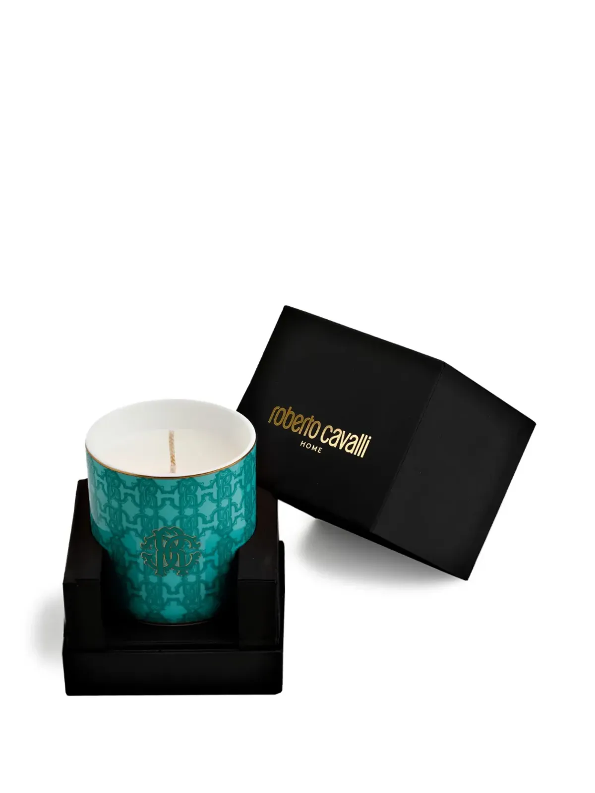 Roberto Cavalli Home ターコイズモノグラム センテッドキャンドル - 画像2
