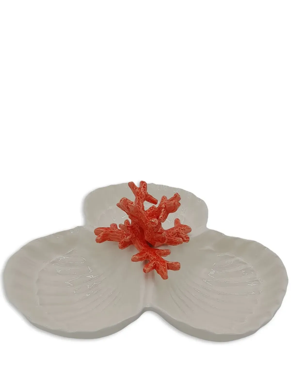 Les-Ottomans コーラル磁器スターター皿 - White - 画像1