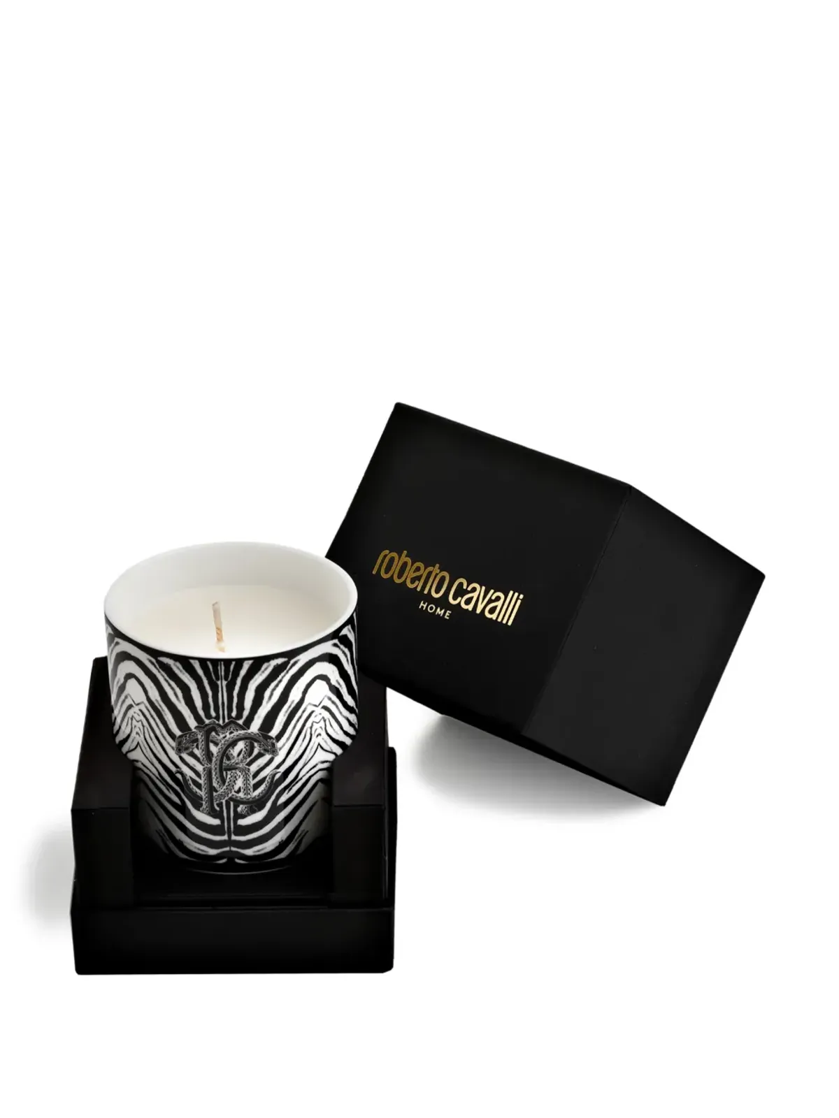 Roberto Cavalli Home ゼブラ柄の香り付きキャンドル - 画像2