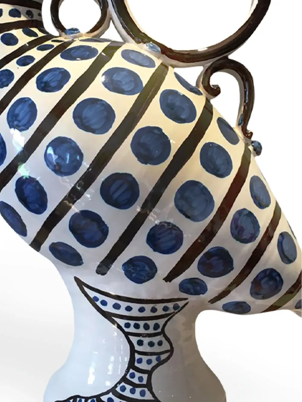 Les-Ottomans 動物モチーフの手描き磁器花瓶 - 画像3