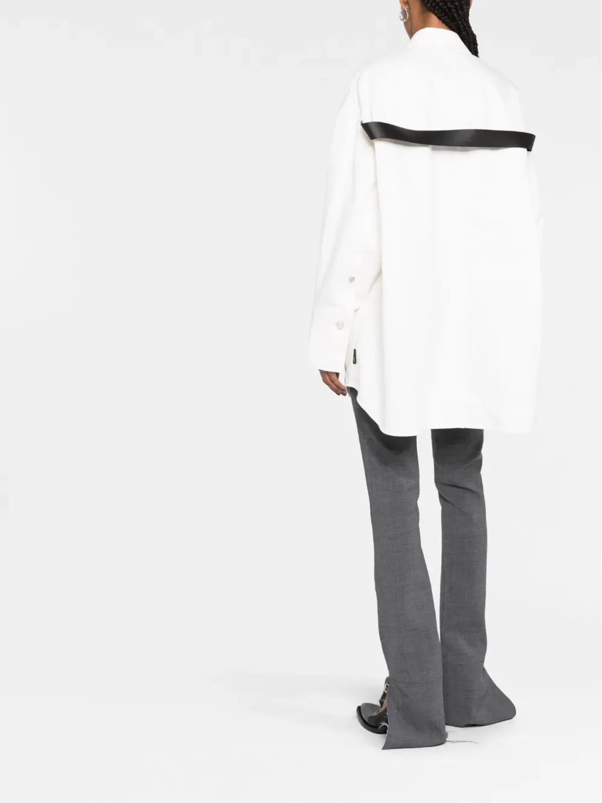 Courrèges ストラップディテール ボタンアップ シャツ - 画像2