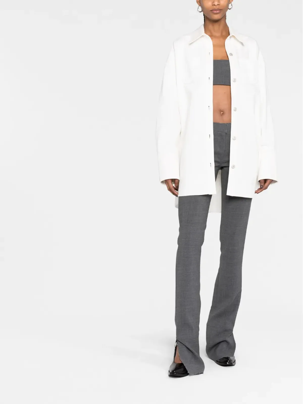 Courrèges ストラップディテール ボタンアップ シャツ - 画像4