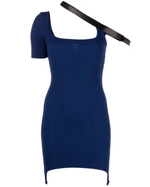 Courrèges ストラップディテール・アシンメトリーミニドレス - サムネイル1