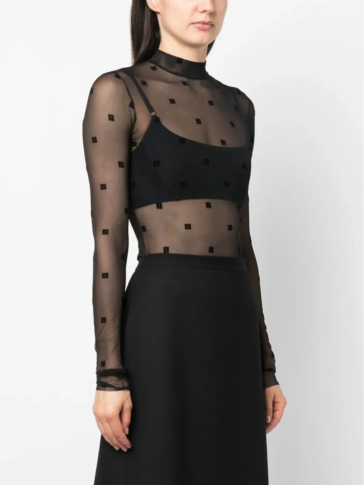 Givenchy ロゴプリント メッシュ ボディスーツ - 画像3
