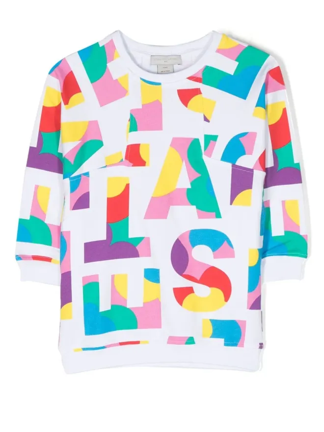 Stella McCartney Kids Stella McCartney Kids ロゴプリントジャンパードレスの商品画像