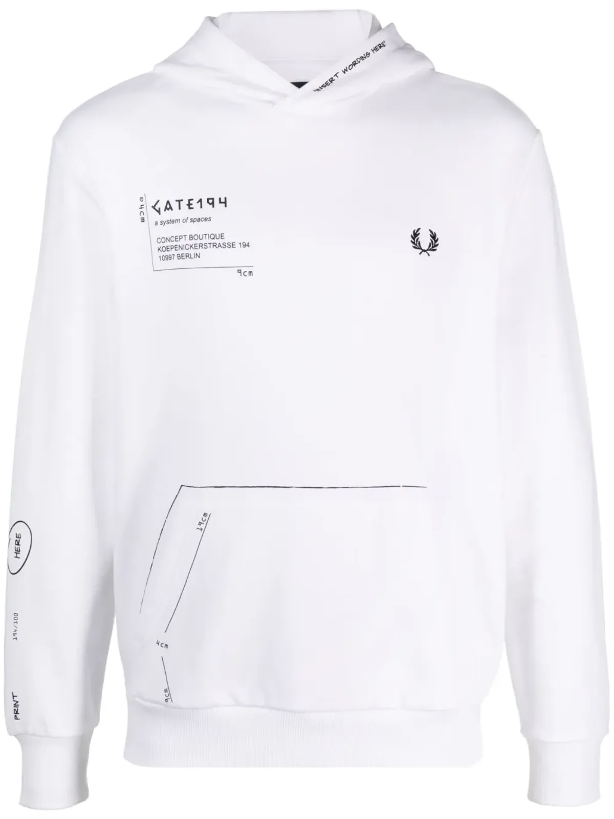 Fred Perry GATE194 サインプリント フーディー - 画像1