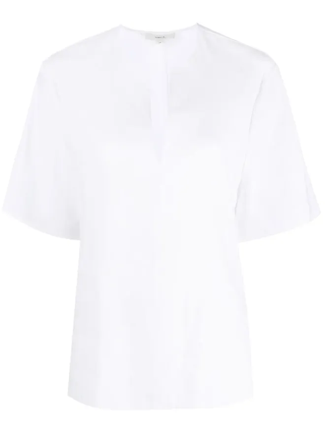 Vince Vince スプリットネック半袖ブラウス - ホワイトの商品画像