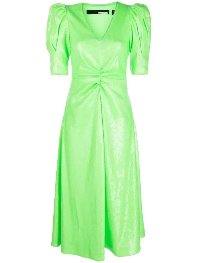 ROTATE BIRGER CHRISTENSEN ROTATE BIRGER CHRISTENSEN スパンコール付きVネックミディドレスの商品画像