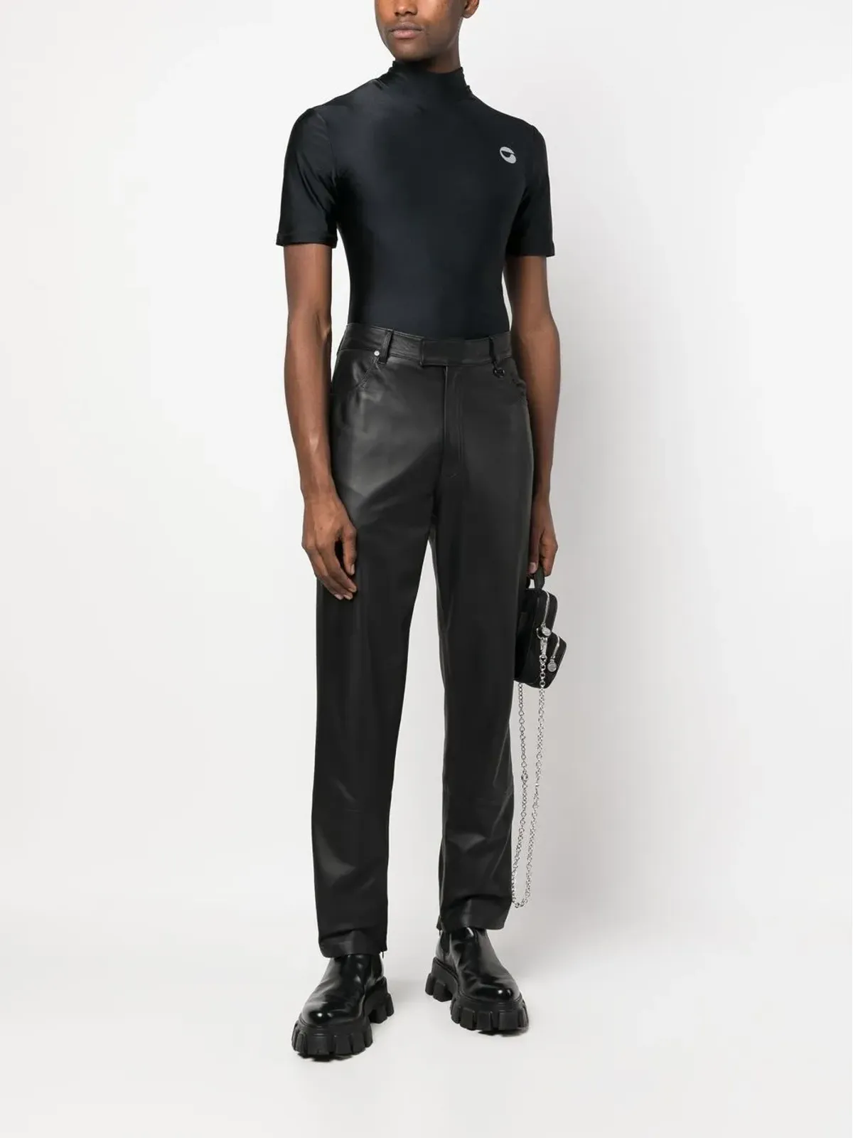 Coperni ロゴプリントのモックネックTシャツ - 画像2