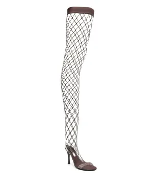Stella McCartney 膝丈フィッシュネットブーツ（ブラウン） - サムネイル2