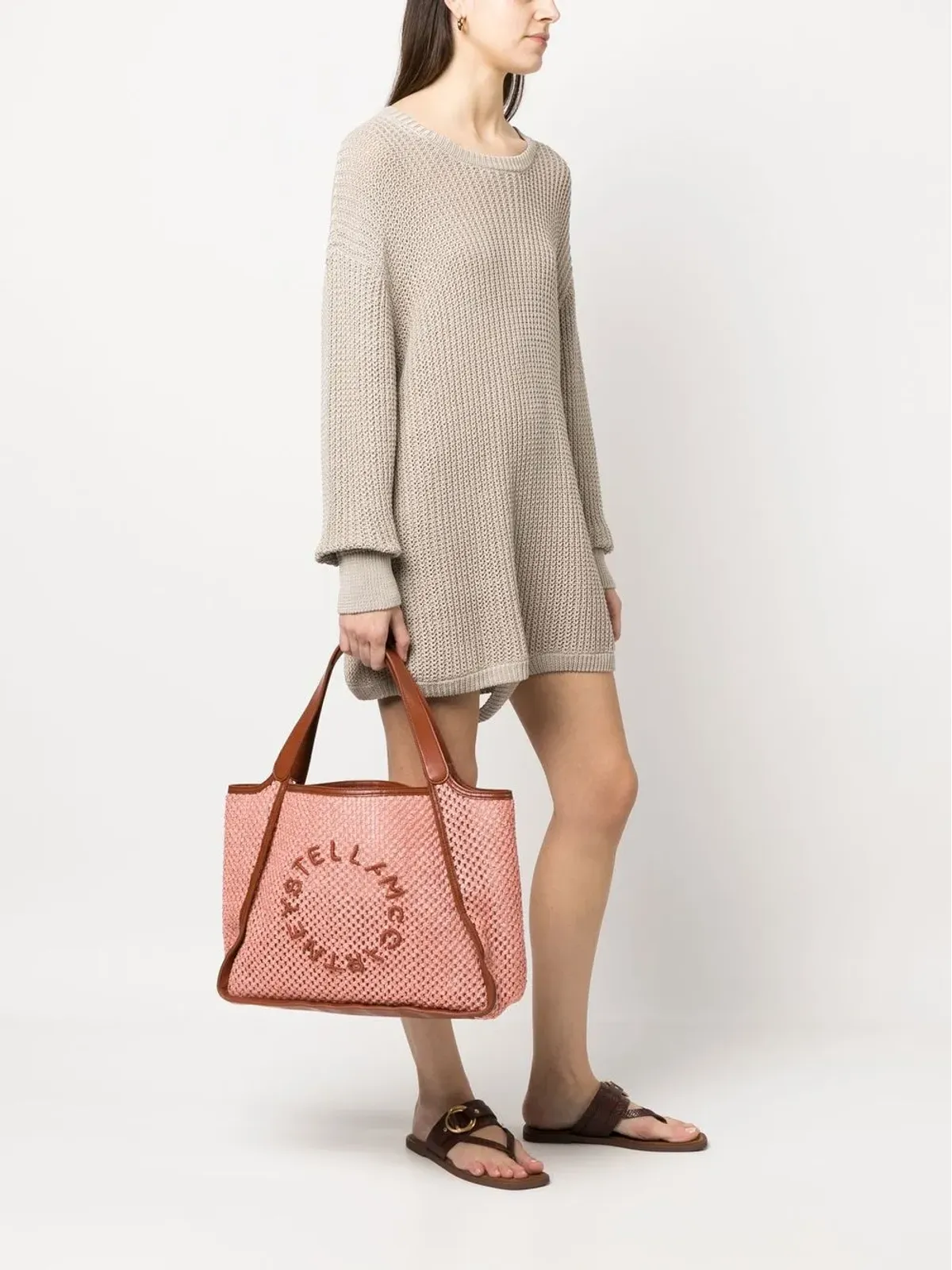 Stella McCartney 刺繍ロゴ入り ウーブン トートバッグ - 画像2