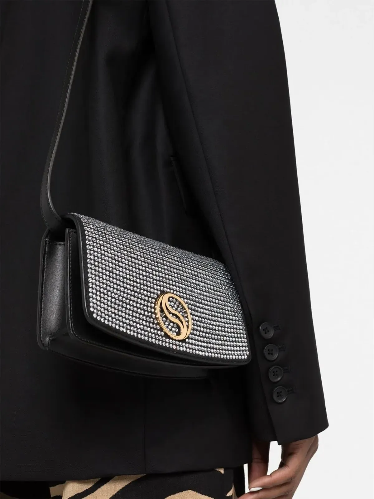 Stella McCartney S-Wave クリスタルエンブリッシュ クロスボディバッグ - 画像3