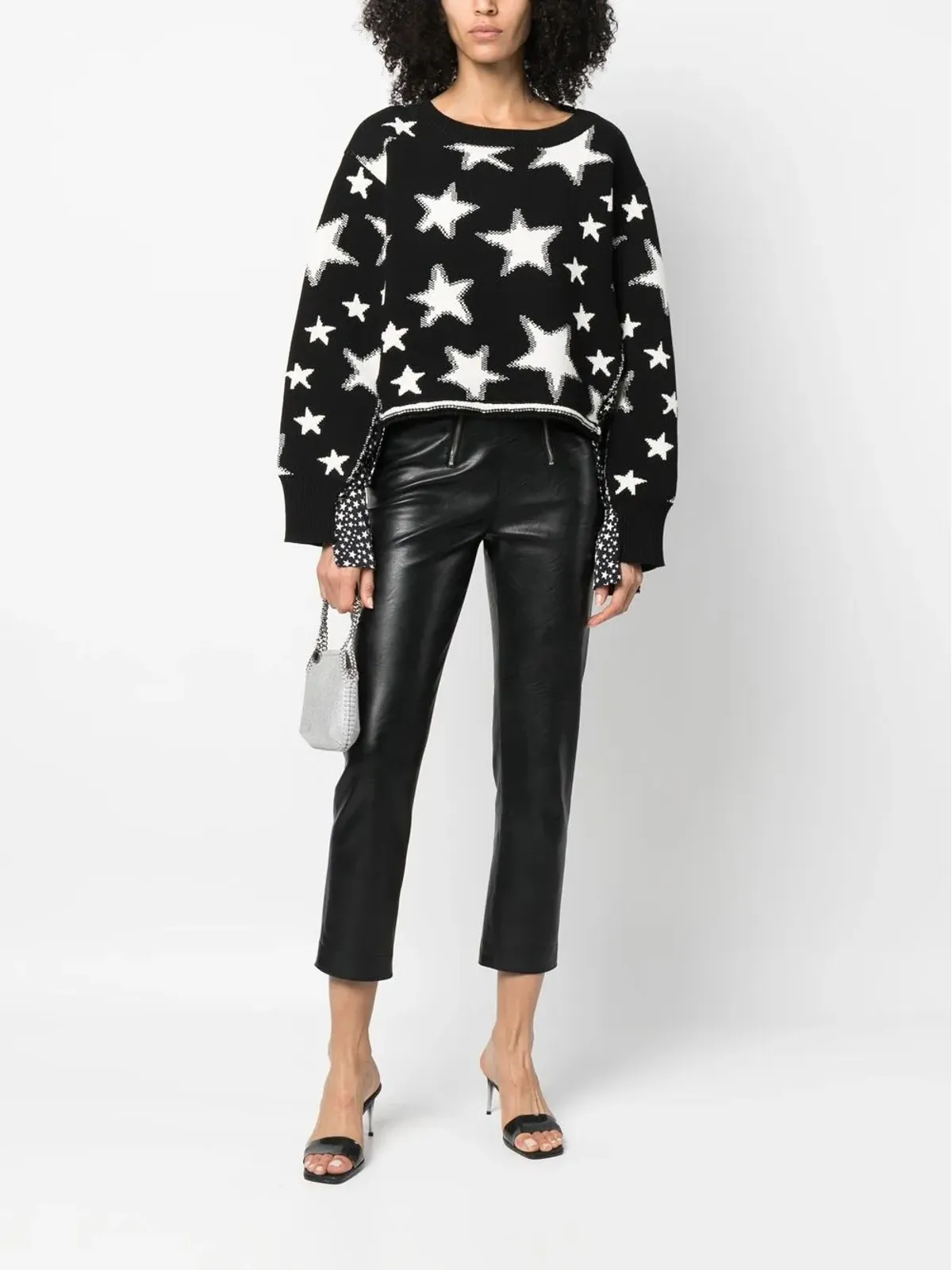 Stella McCartney スター柄ニットジャンパー ブラック - 画像2
