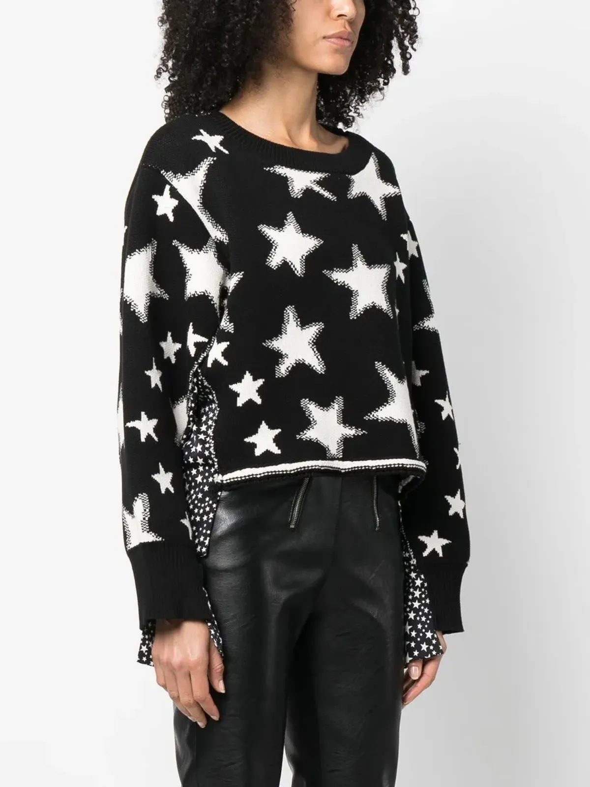 Stella McCartney スター柄ニットジャンパー ブラック - 画像3
