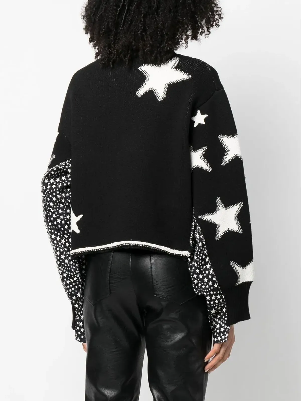 Stella McCartney スター柄ニットジャンパー ブラック - 画像4
