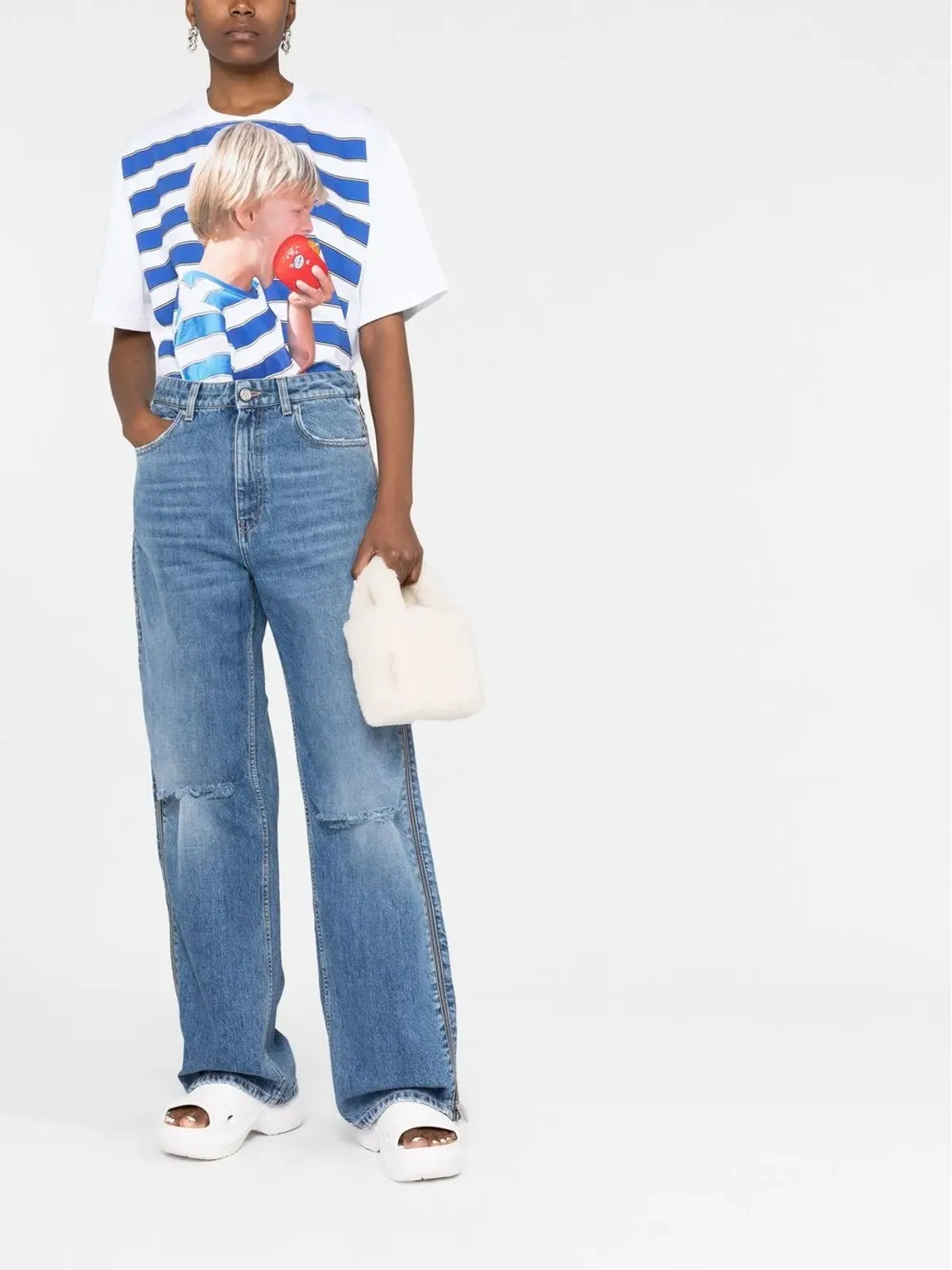 Stella McCartney ジップディテールのストレートジーンズ - 画像2