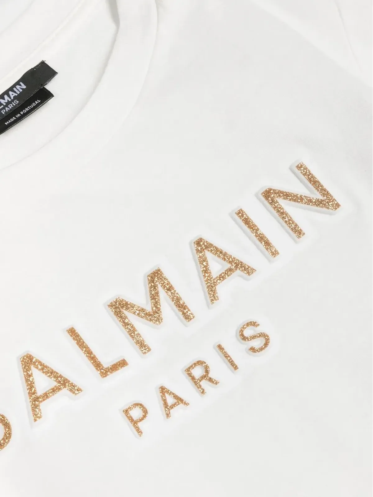 Balmain Kids グリッター ロゴ ライオンスタッズ Tシャツ - 画像3