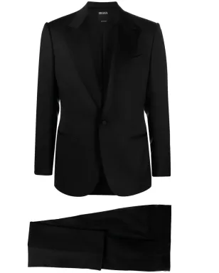 Zegna シングルブレスト ウールスーツ - ブラック - サムネイル1