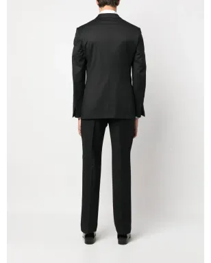 Zegna シングルブレスト ウールスーツ - ブラック - サムネイル4