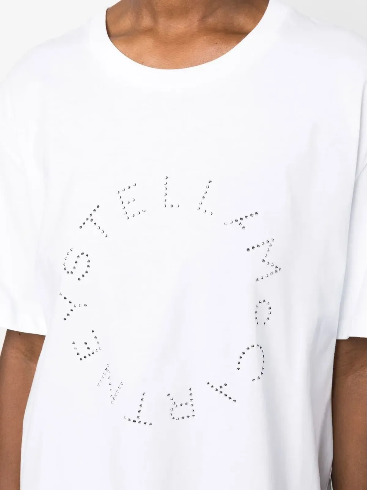 Stella McCartney ラインストーンロゴ入り半袖Tシャツ - 画像5