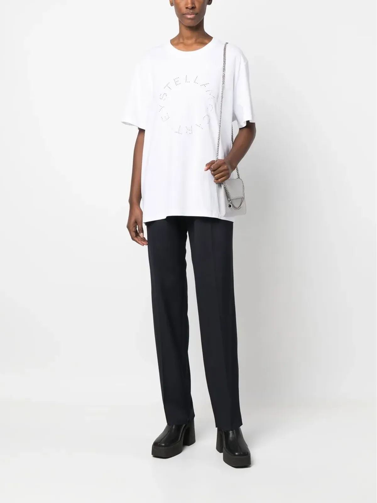 Stella McCartney ラインストーンロゴ入り半袖Tシャツ - 画像2