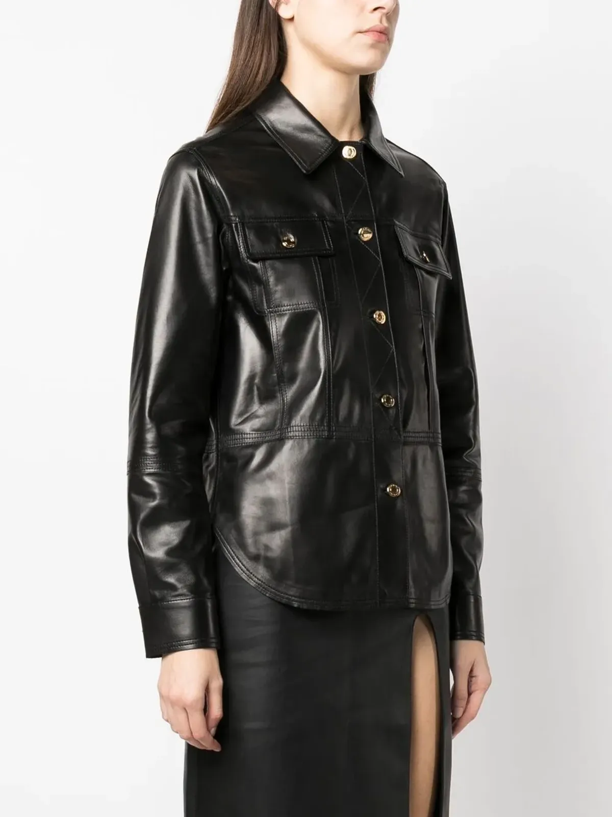 TOM FORD カーフレザーシャツ - ブラック - 画像3