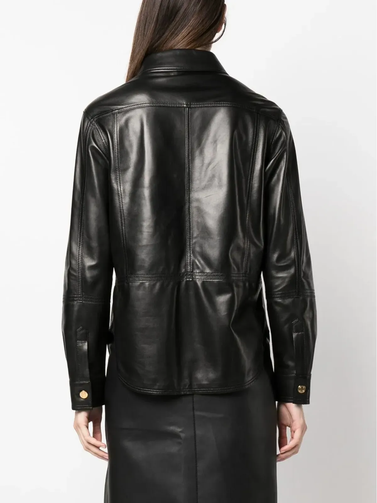 TOM FORD カーフレザーシャツ - ブラック - 画像4