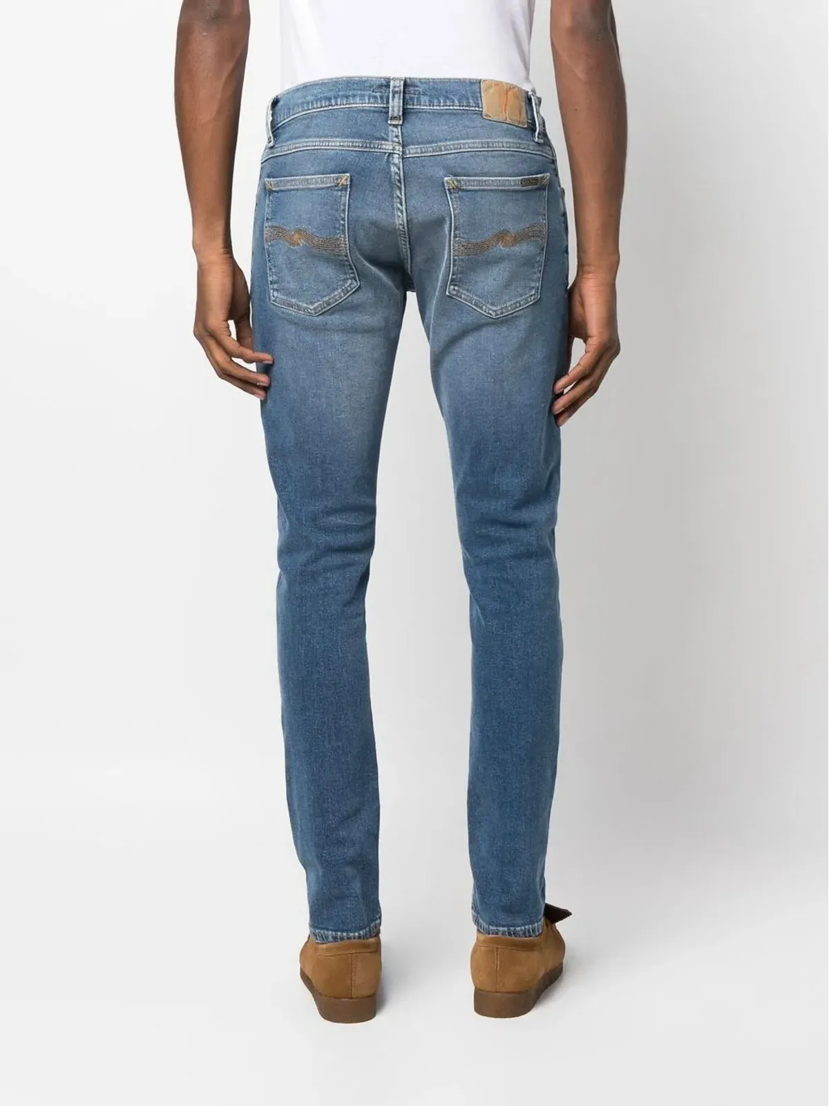 Nudie Jeans ロゴパッチストレートジーンズ - 画像4