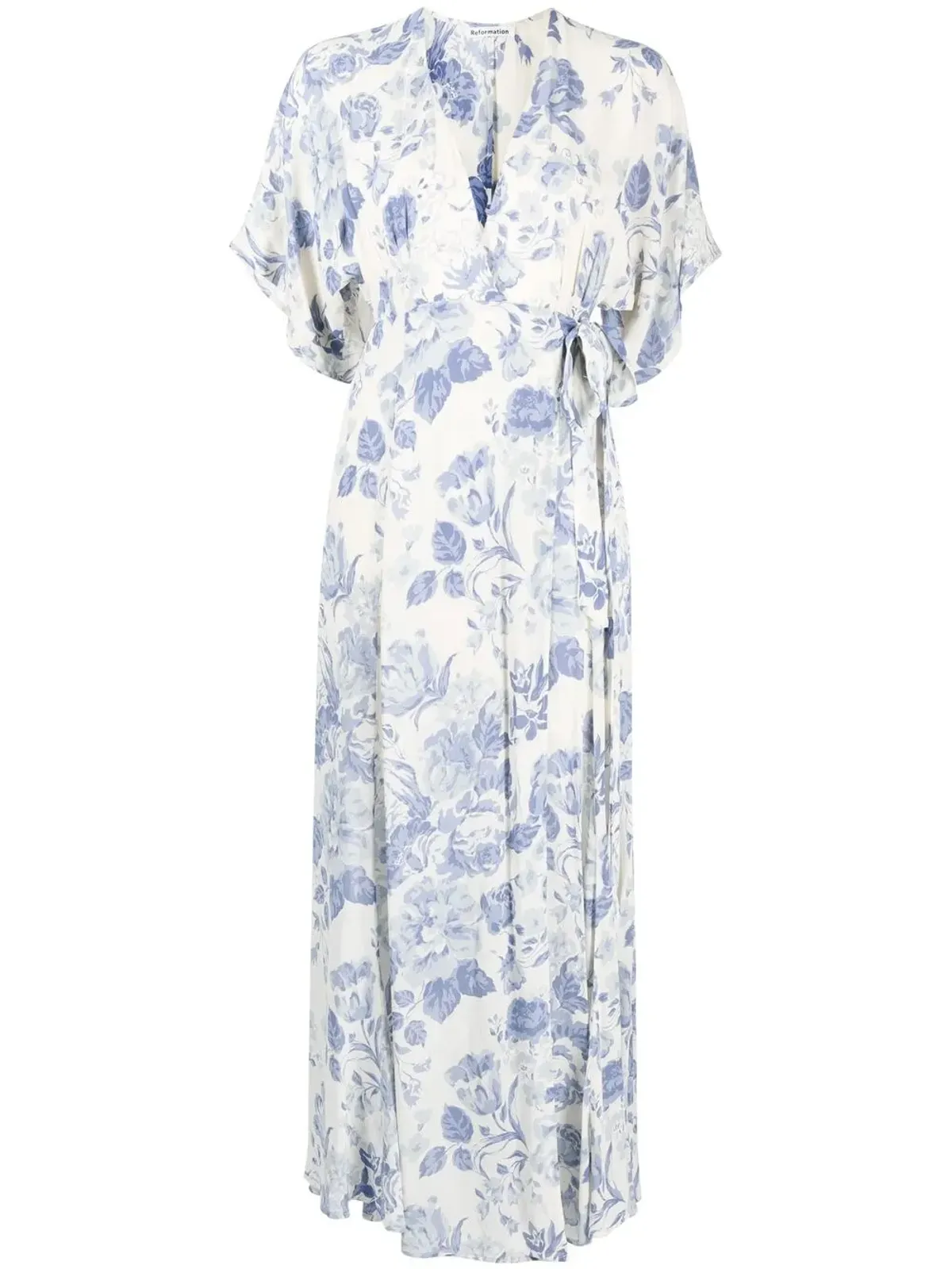 Reformation Winslowドレープラップドレス - White - 画像1