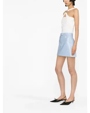 Courrèges ロゴ刺繍ミニスカート - サムネイル3