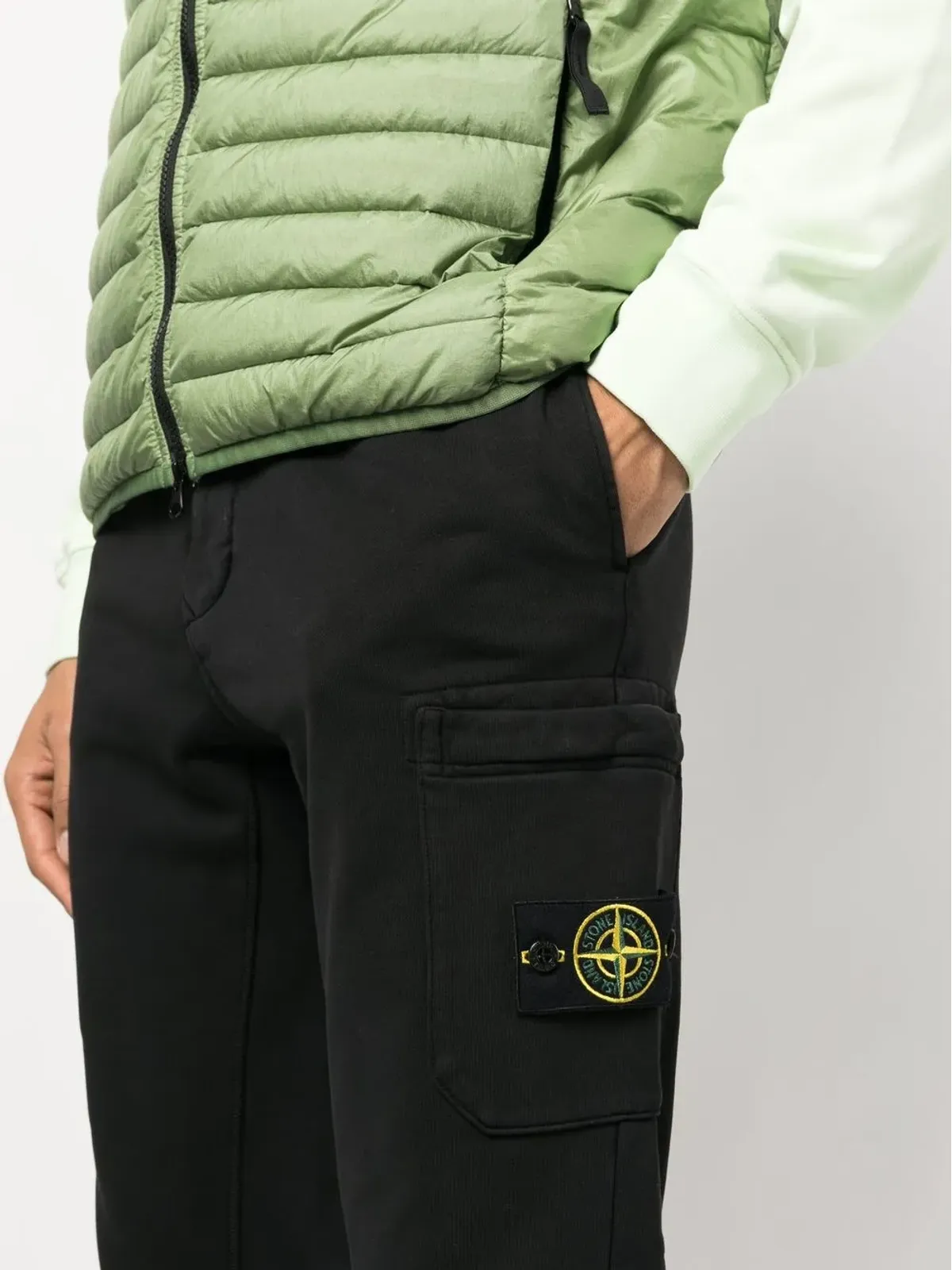 Stone Island コンパスパッチ トラックパンツ ブラック - 画像5