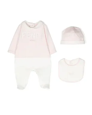 Fendi Kids 刺繍ロゴ入りベビーロンパースセット - サムネイル1