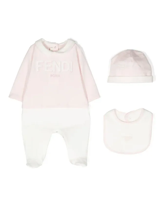 Fendi Kids Fendi Kids 刺繍ロゴ入りベビーロンパースセットの商品画像
